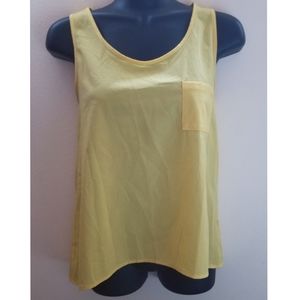 Yellow Flowy Crepe Tank Top size Small